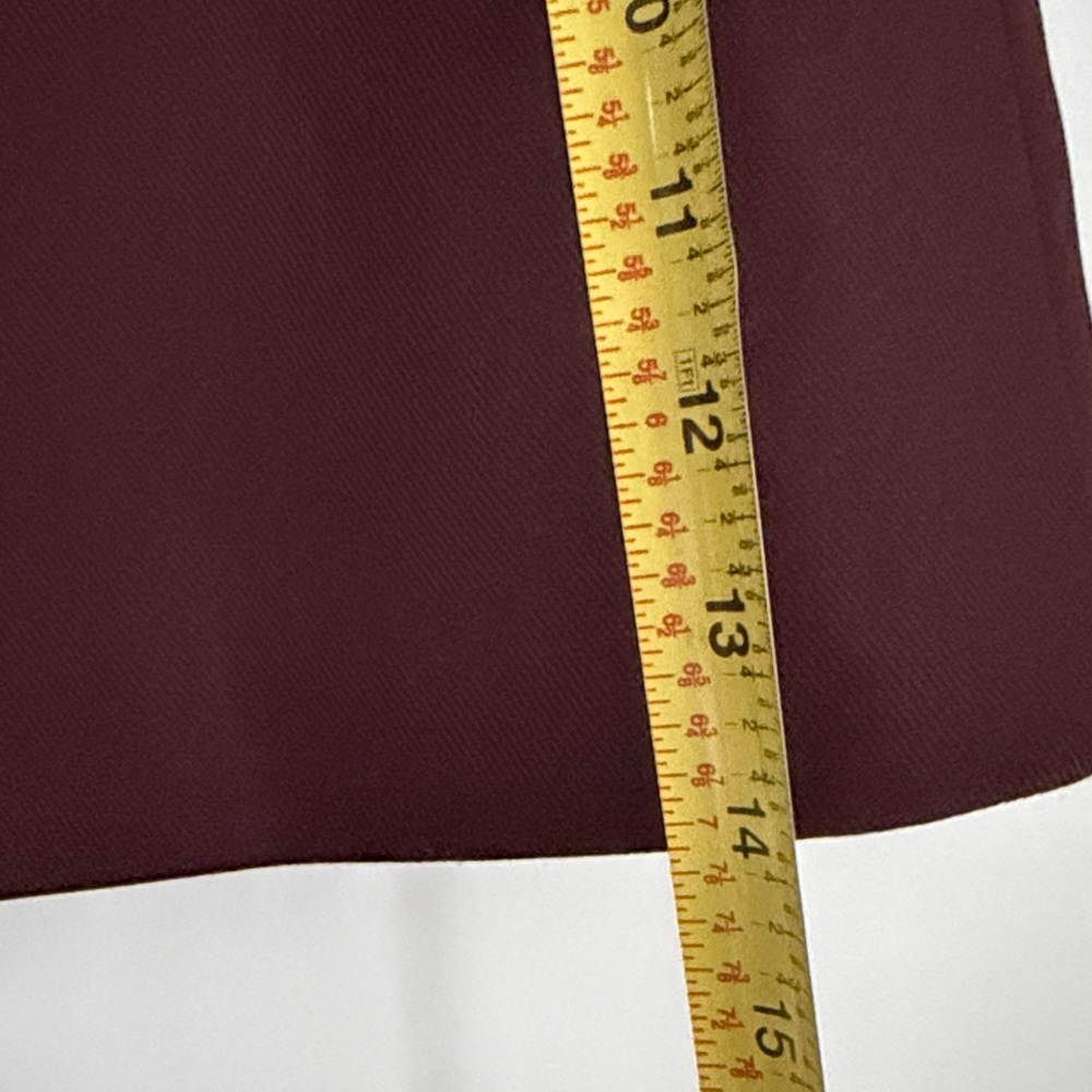 Commense Retro Belted Zipper Skirt chocolate brown faux wrap asymmetric XS nwt - Picture 6 of 8